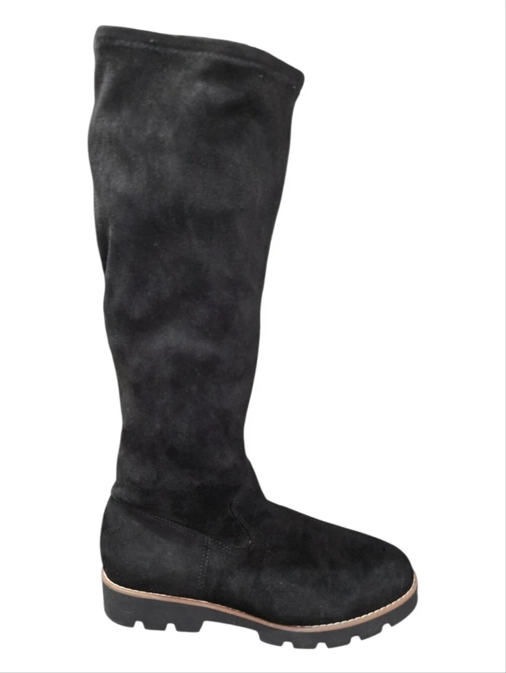 ​Vionic Ashburn Black Suede Knee High Lug Sole Boots